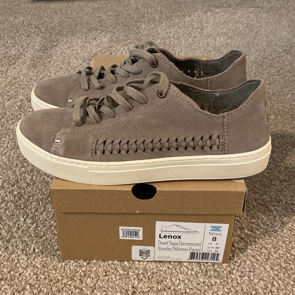 Toms Lenox Desert Taupe Deconstructed suede/woven panel